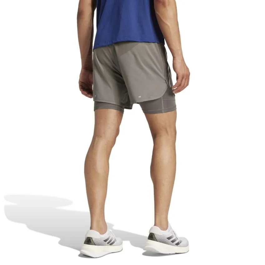 adidas Hombre Shorts Own The Run 3-Stripe 2in1 Shorts Gris 