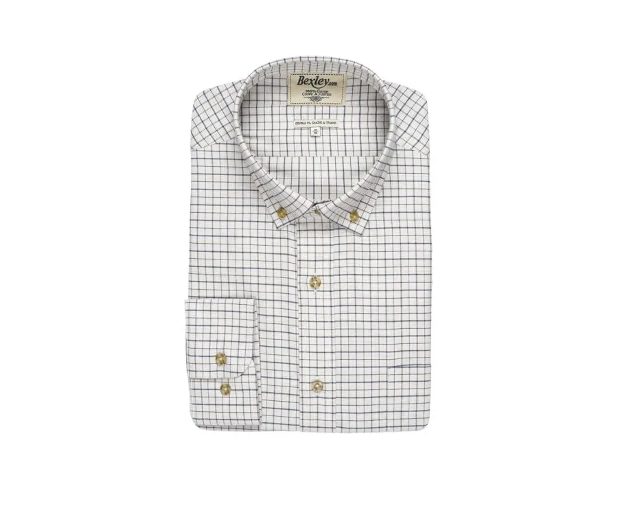 Beige Twill shirt with checks - BENETT