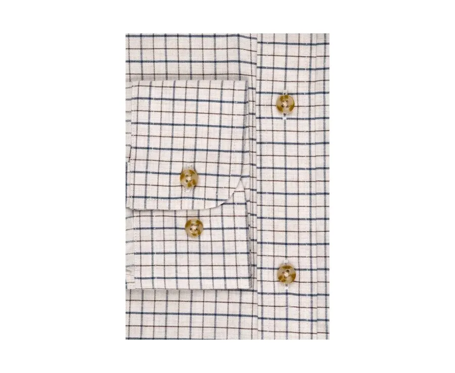 Beige Twill shirt with checks - BENETT