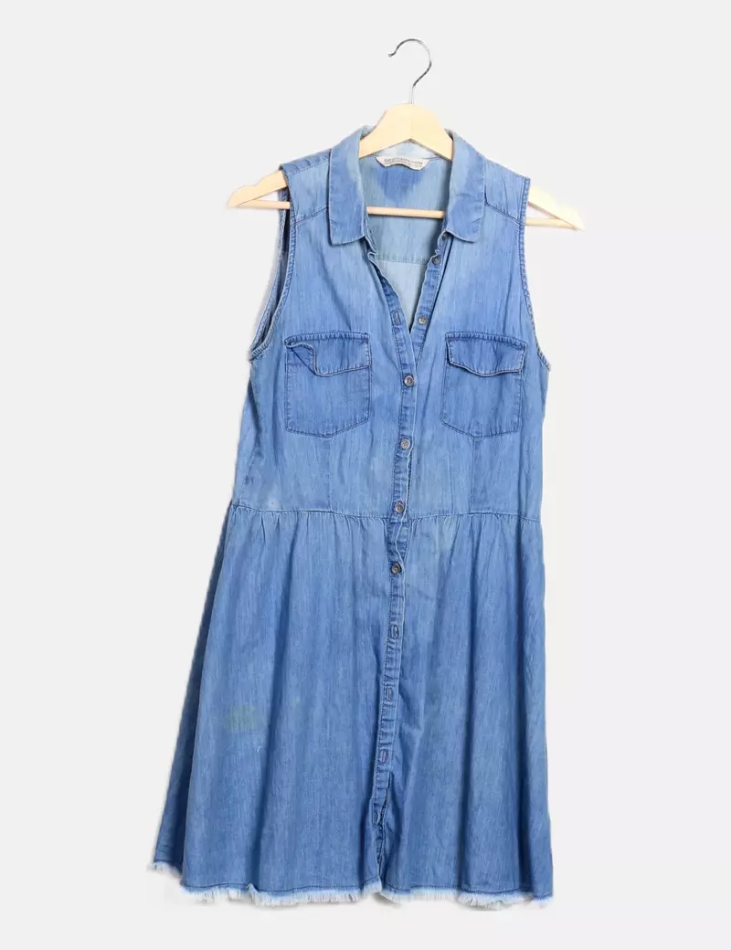 Bershka Vestido azul denim