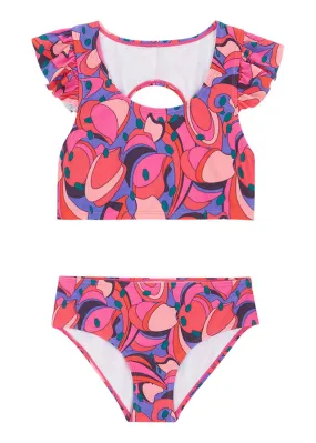 Bikini para niñas (2 piezas) Rosa oscuro estampado