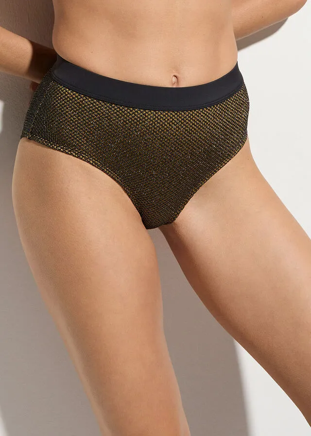 Braga de bikini Negro-oro