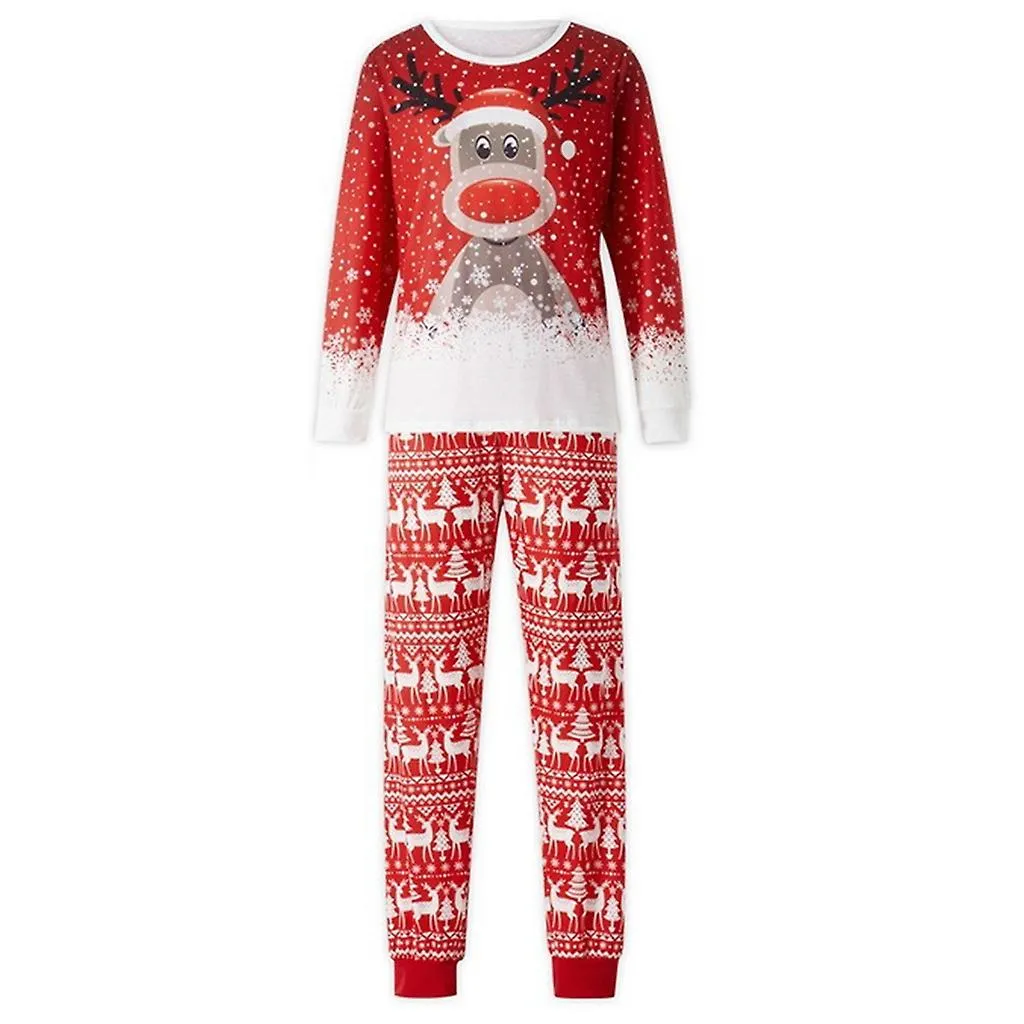  Christmas Pajamas For Family Gift Long Sleeve Holiday Sleepwear Set