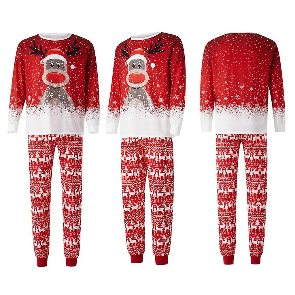  Christmas Pajamas For Family Gift Long Sleeve Holiday Sleepwear Set