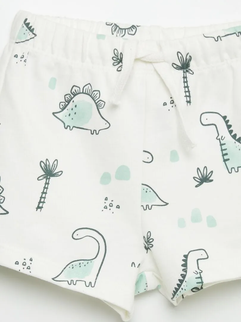 Conjunto de camiseta + short de chándal - 2 piezas - BLANCO