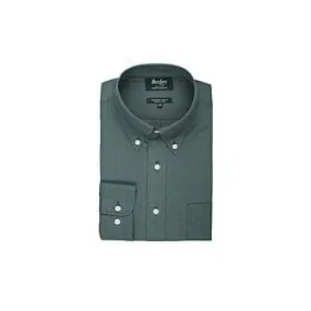 Dark Green long sleeve cotton linen shirt - COLTEN