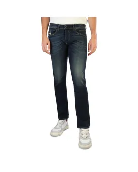 Diesel Solid Colour Regular Fit Legg-Jeans with Button Fastening