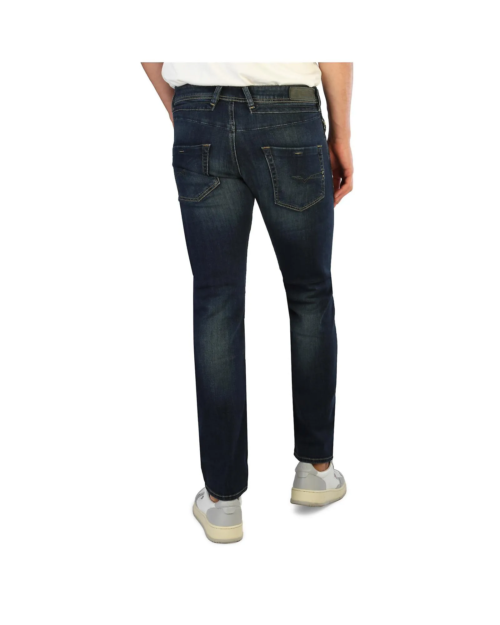 Diesel Solid Colour Regular Fit Legg-Jeans with Button Fastening