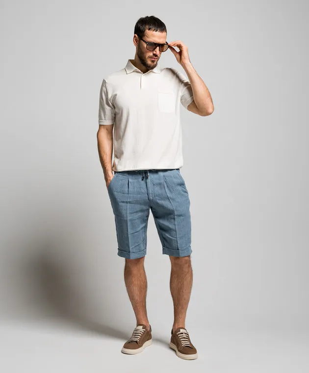 Enrico Mandelli Blue linen shorts