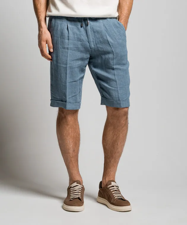 Enrico Mandelli Blue linen shorts