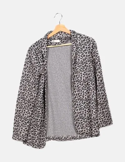 H&M Blazer gris animal print