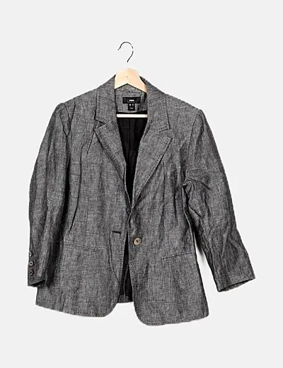 H&M Blazer gris jaspeada