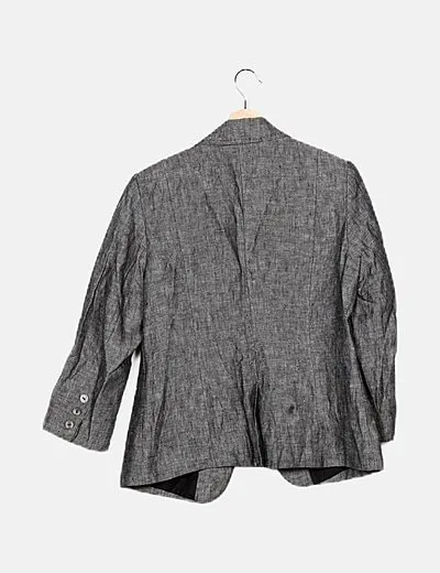 H&M Blazer gris jaspeada