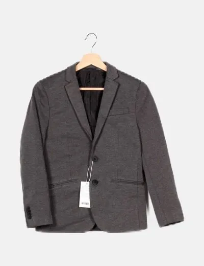 Jack & Jones Blazer gris jaspeada básica