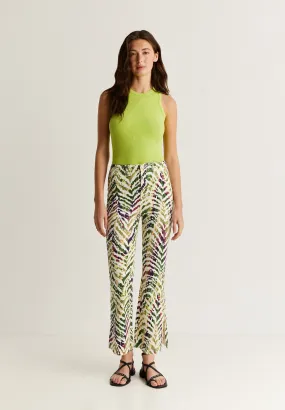 JEANS ANKLE FLARE PRINT CEBRA