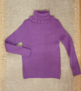 Jersey Cuello Vuelto canalé R440018 morado