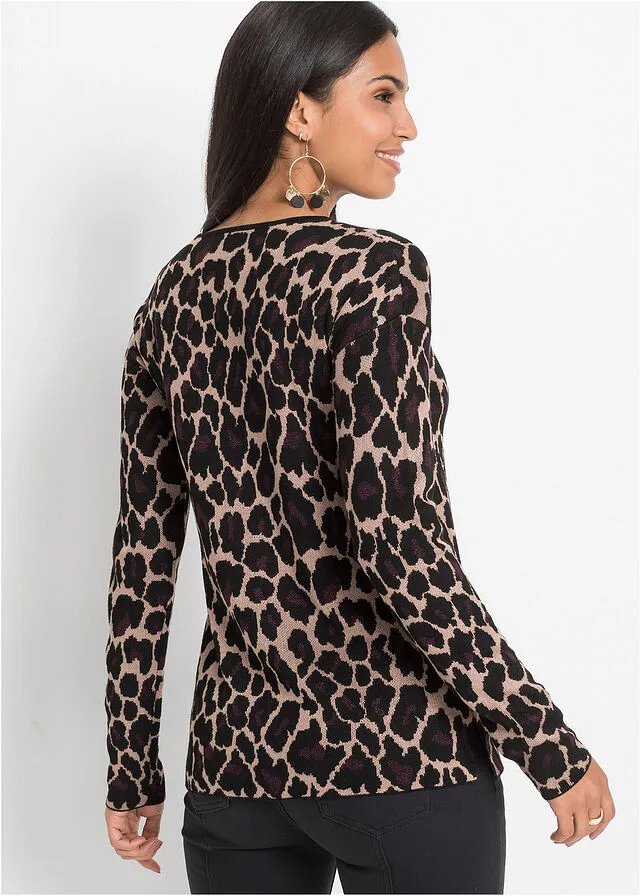 Jersey Estampado de leopardo en negro