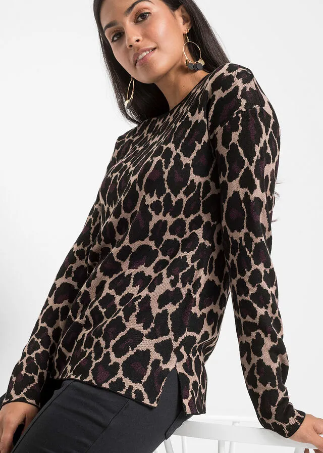 Jersey Estampado de leopardo en negro