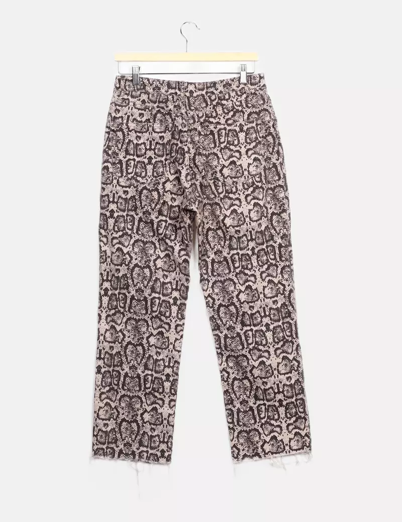 Lefties Pantalón beige estampado pint