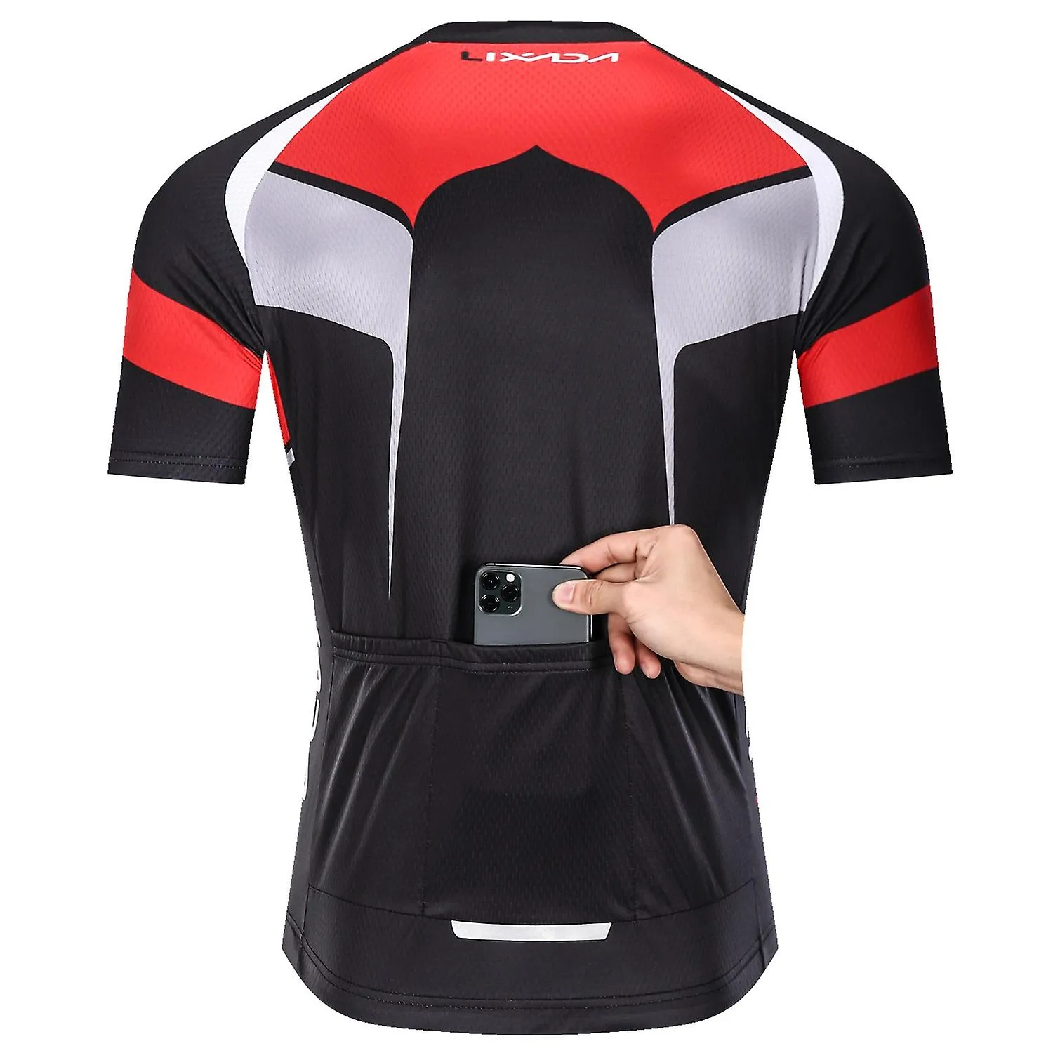 Lixada Men's Short Sleeve Cycling Jersey Padded Bib Short Set Breathable Quick-drying Cycling Cloth 