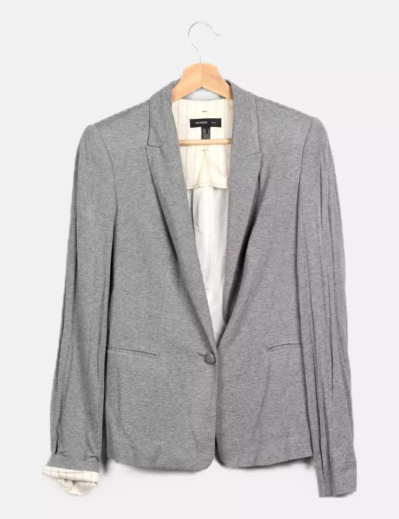 Mango Blazer gris cruzada