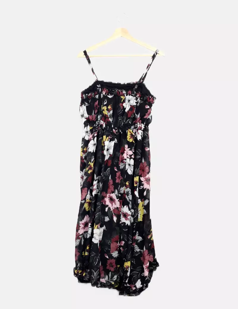 ONLY Vestido negro estampado multicolor