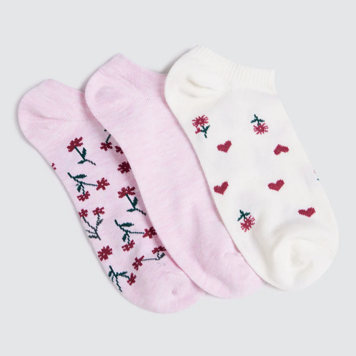 Pack X 3 De Medias Tobilleras Estampadas