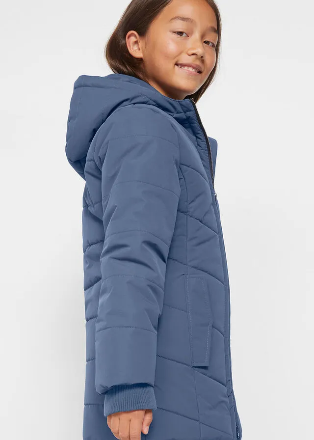 Parka impermeable de inverno para niñas índigo