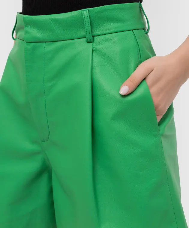 Simonetta Ravizza Green leather shorts