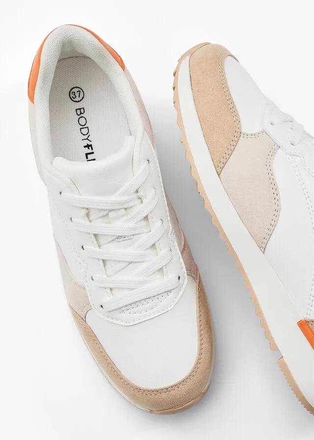 Sneakers bajos Blanco-beige-naranja claro