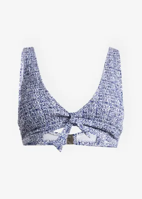 Sujetador de bikini blanco-azul oxford