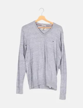 Tommy Hilfiger Jersey gris cuello pico