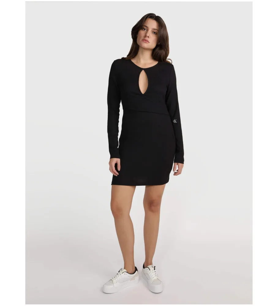 Vestido Front Split Wrap negro