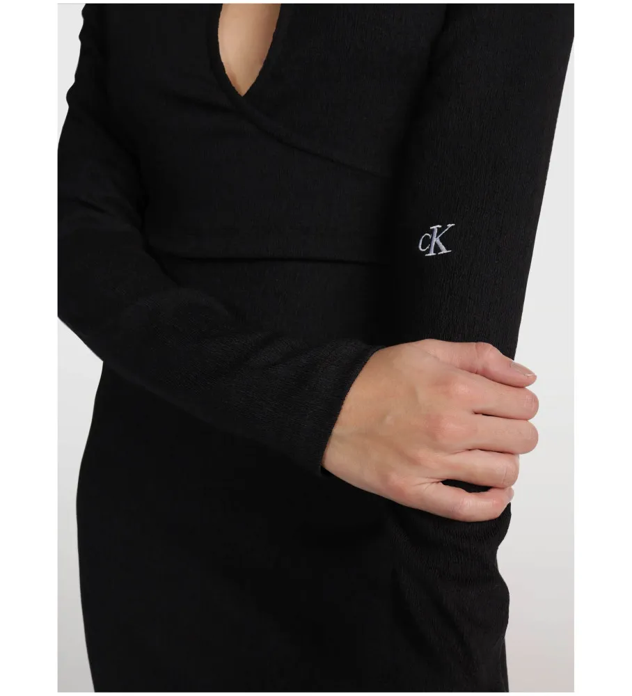 Vestido Front Split Wrap negro