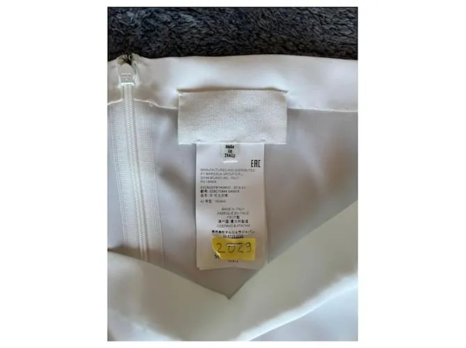 Vestido Midi Blanco con Cremallera Maison Martin Margiela SS19 tamaño 40IT. 