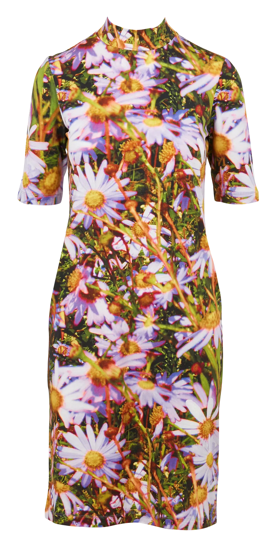 Vestido midi con estampado de flores en azul