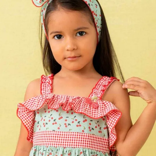 Vestido niña Cuka estampado cerezas