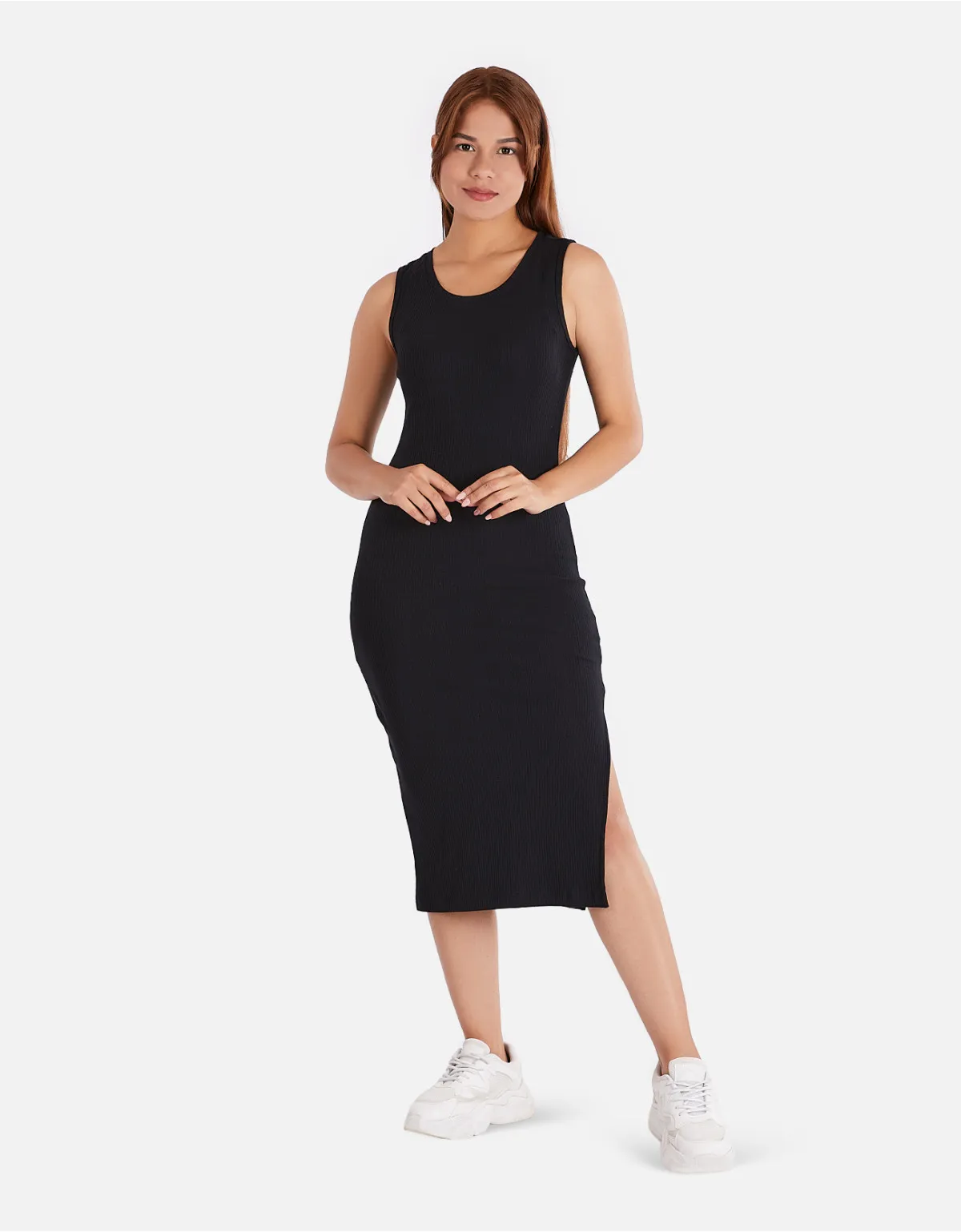 Vestido slim fit negro