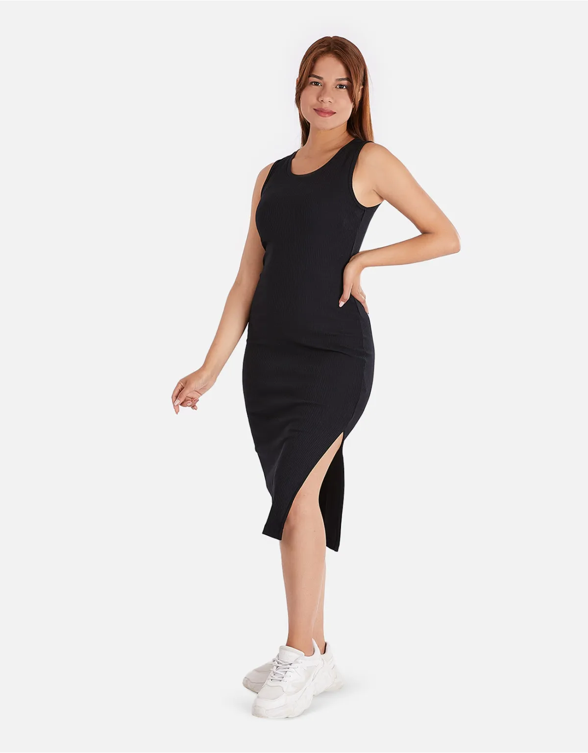 Vestido slim fit negro