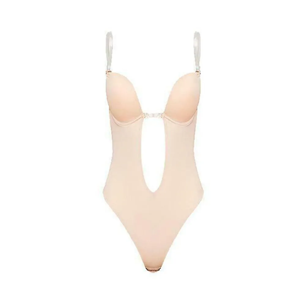 Women Plunging Deep V-neck Strapless Backless Bodysuit For Wedding Body Shaper Bra Shapewear U
