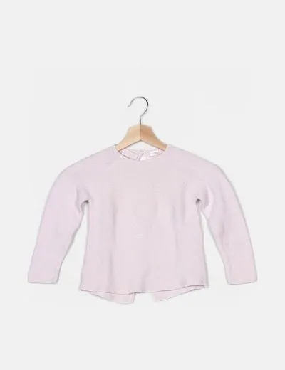 Zara Jersey punto rosa manga larga