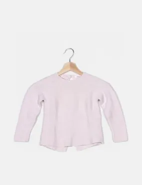 Zara Jersey punto rosa manga larga